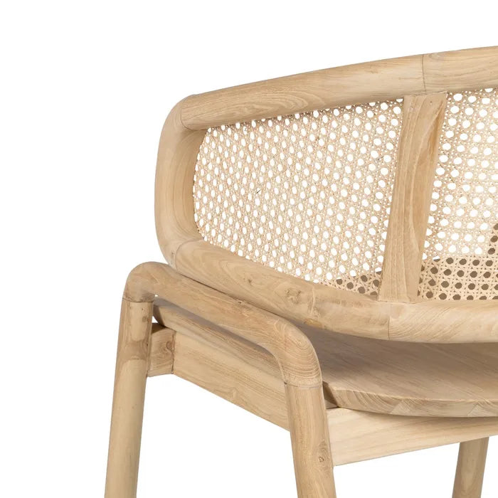 Rattan and Teak Wood Natural Chair
