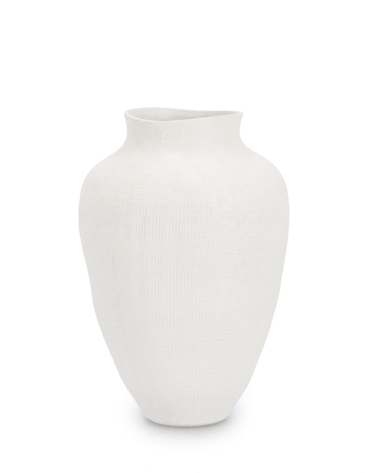 Ceramic Papyrus White Vase H29,8 - Unique Home Decor H29,8 - LoNiu Home