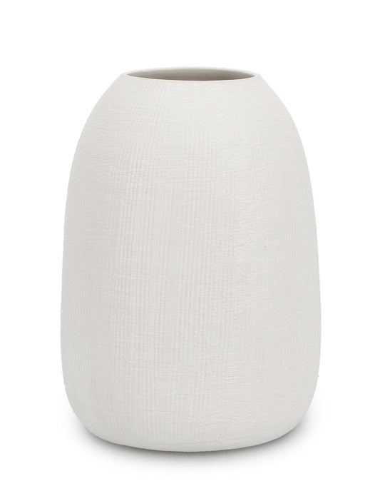 Ceramic Papyrus White Vase - Unique Home Decor - LoNiu Home